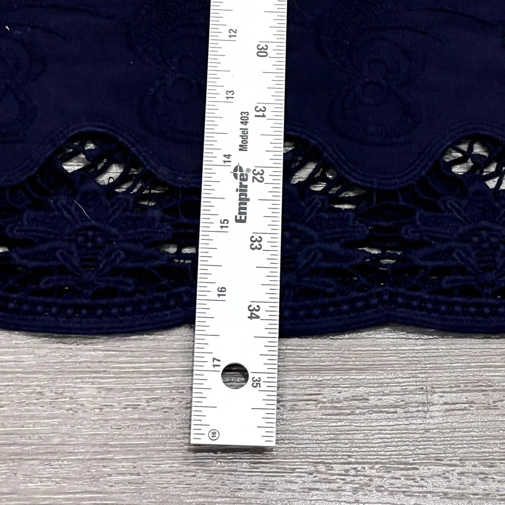 Zara Basic Shift Tunic Dress Womens XS Blue‎ Lace 3/4 Sleeve Knee Minimal Casual